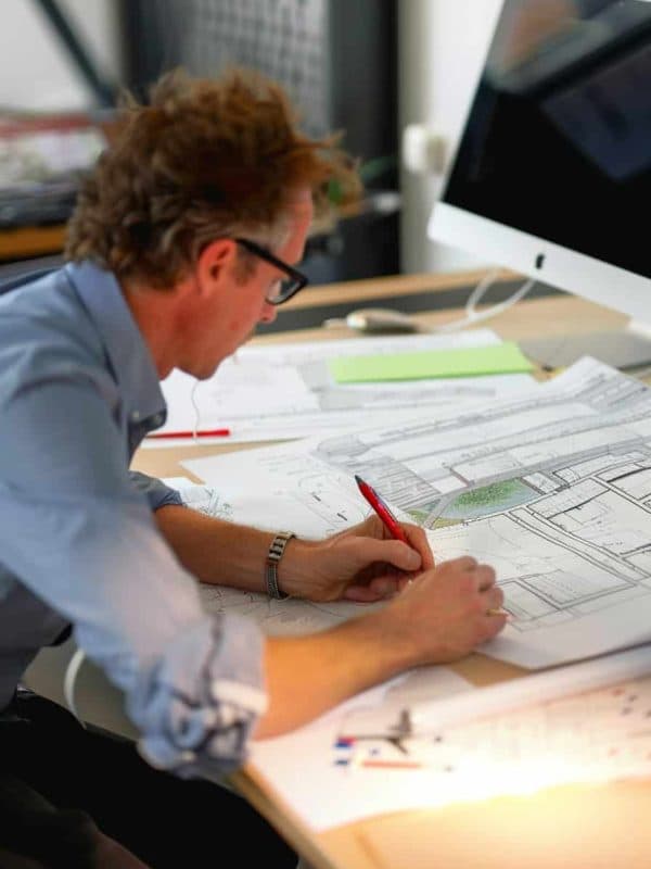 Engineer planning a project